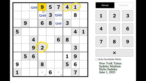 nytimes sudoku medium challenge